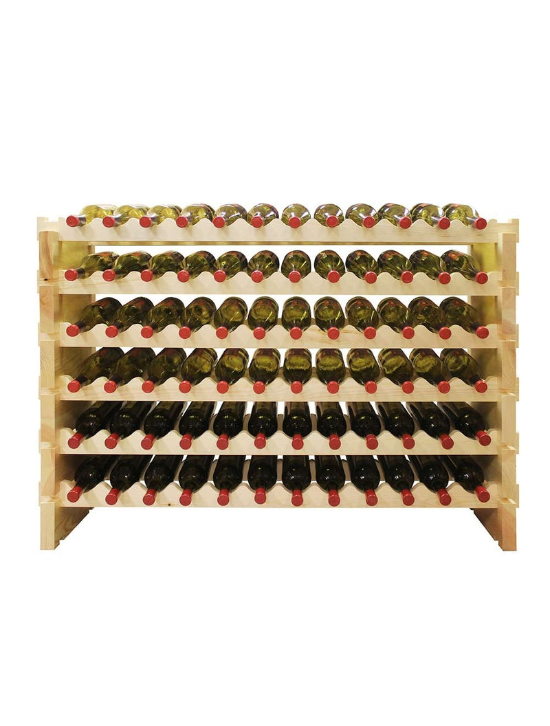 6 x 12 Bottle Modular Wine Rack (Natural) - 1