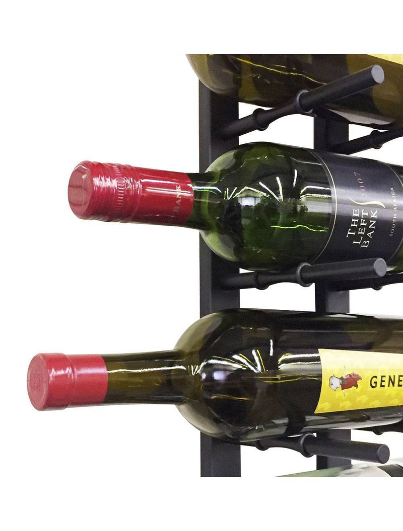 9 Bottle Modern Peg Wine Rack (Black) - 6