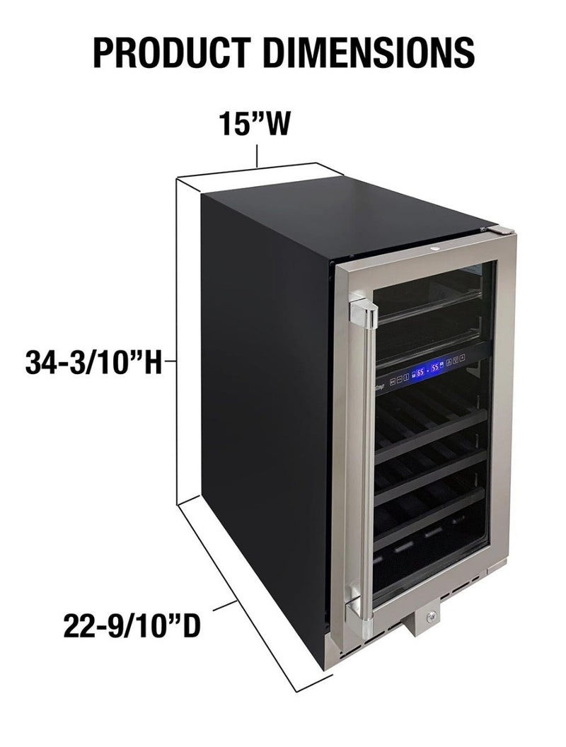 Vinotemp 15-Inch Outdoor Dual-Zone Wine & Beverage Cooler 20