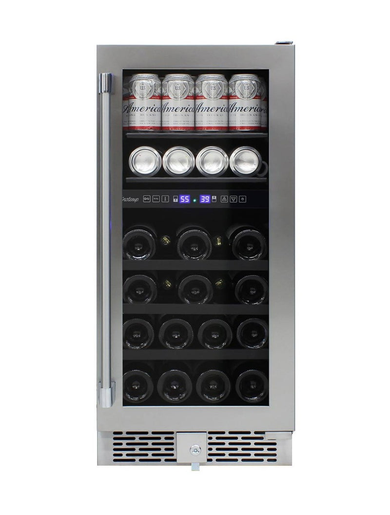 Vinotemp 15-Inch Outdoor Dual-Zone Wine & Beverage Cooler 3