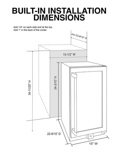 Vinotemp 15-Inch Outdoor Dual-Zone Wine & Beverage Cooler 21