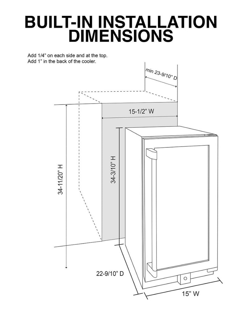 Vinotemp 15-Inch Outdoor Dual-Zone Wine & Beverage Cooler 21